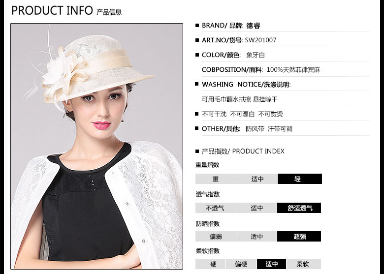 時尚麻紗帽定制，防紫外線遮陽帽，產(chǎn)品信息
